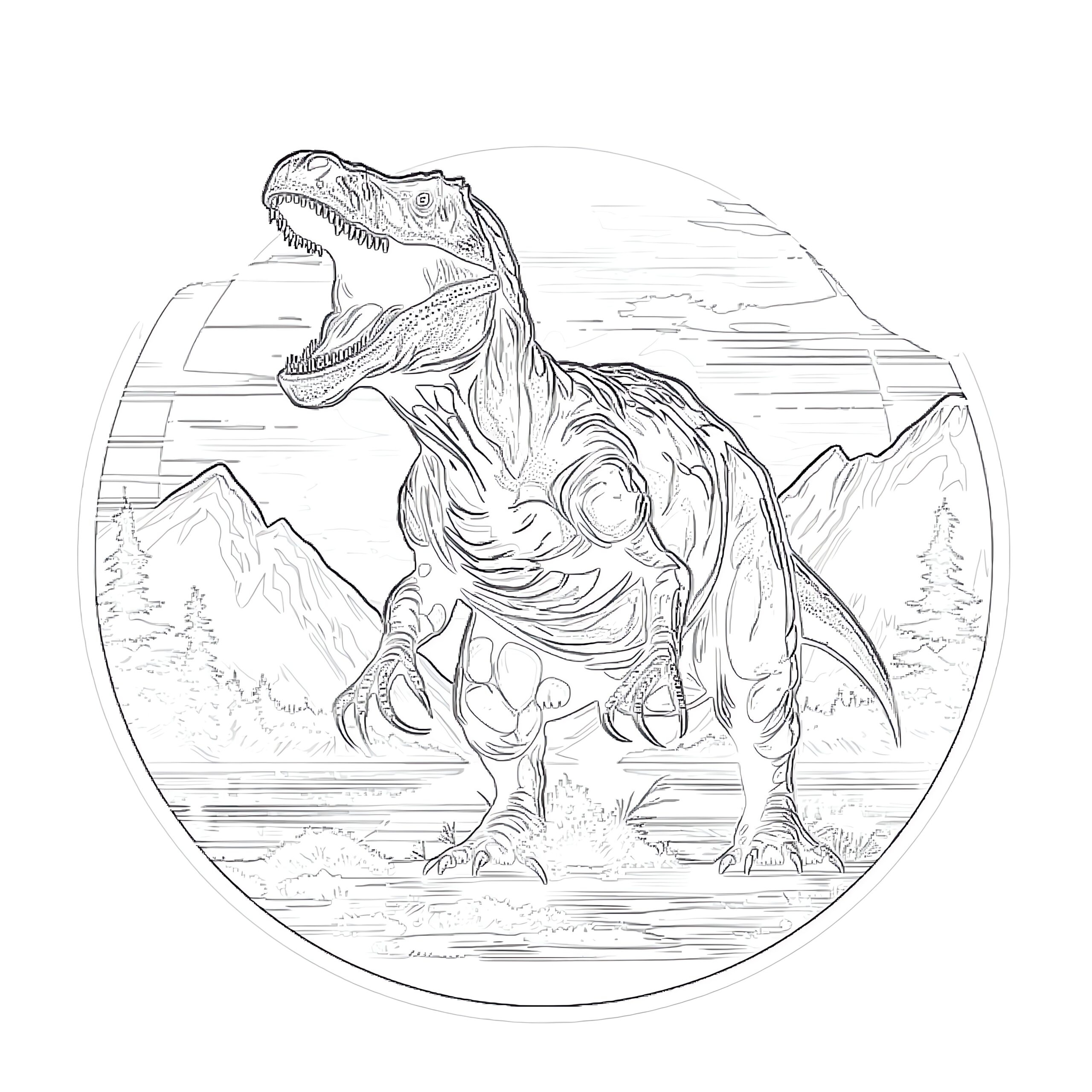 T Rex Coloring Page Free Printable