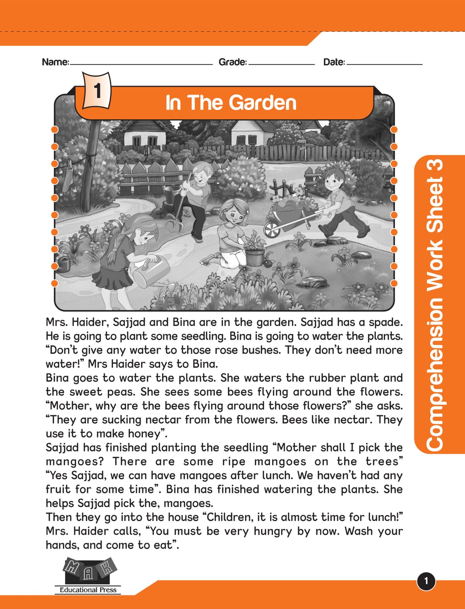 Reading Comprehension Worksheets Grade 3 4