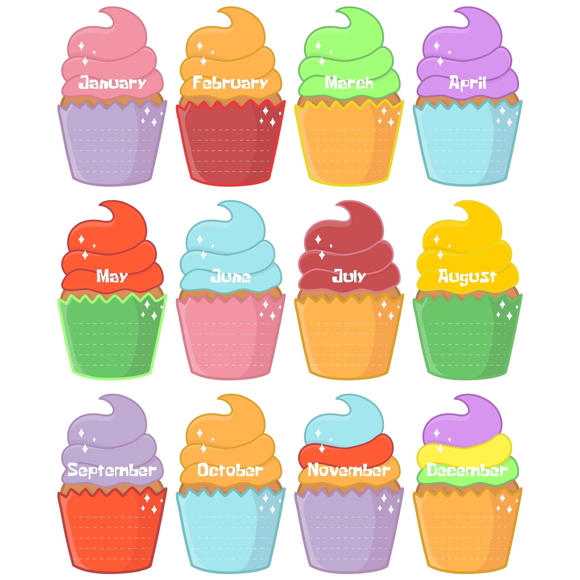 Cupcake Cutouts 10 Free PDF Printables Printablee