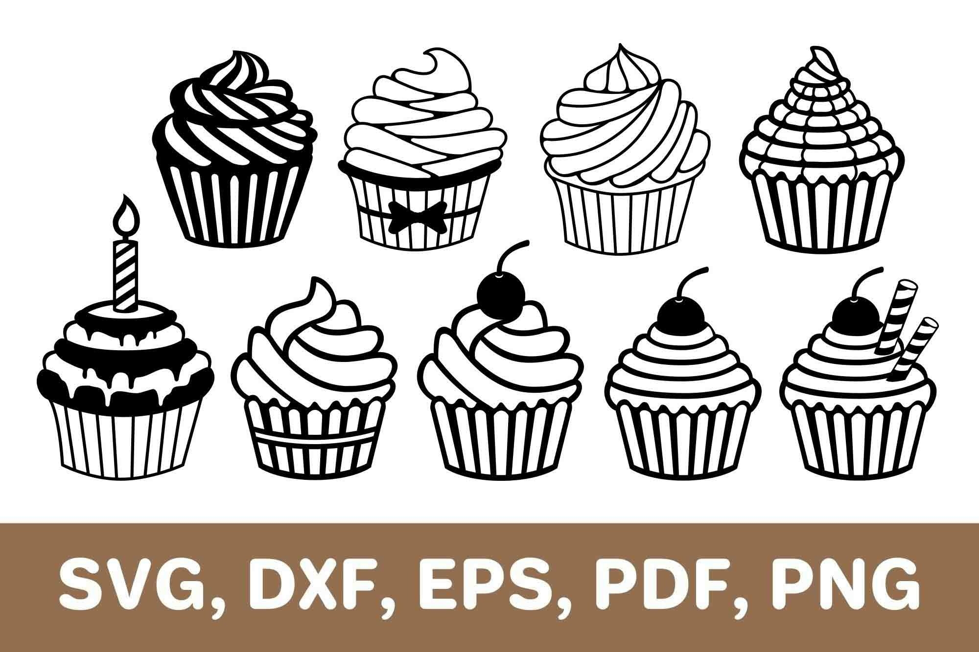 Cupcake Svg Cupcakes Svg Cupcake Template Cupcake Dxf