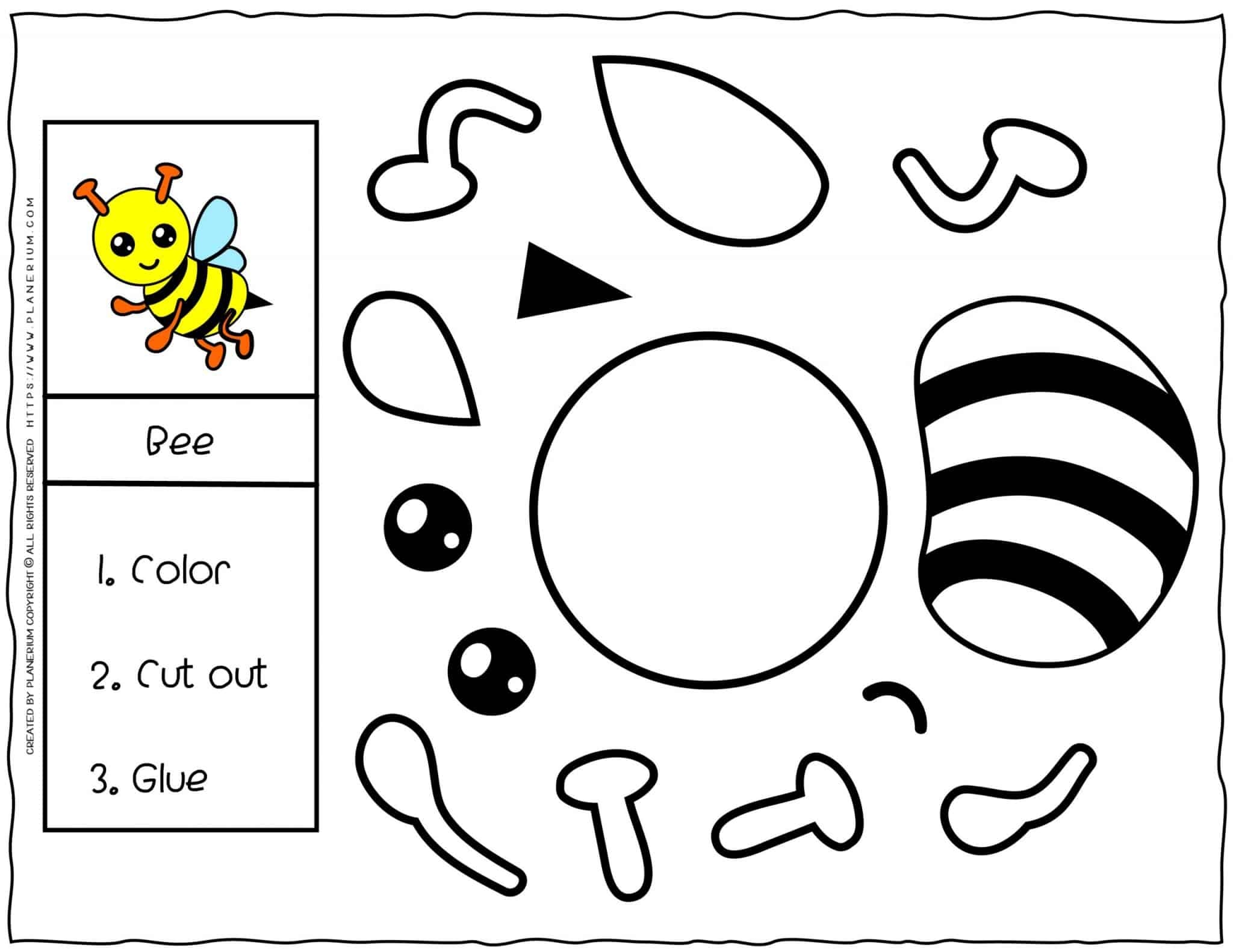 Cut And Glue Worksheet Bee Planerium