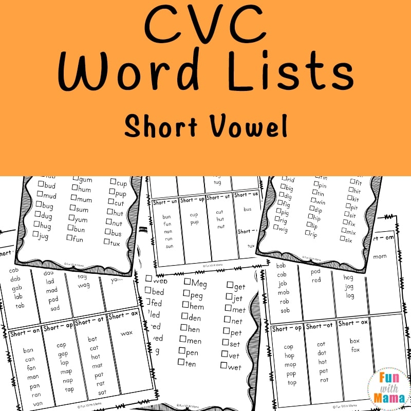 Free Printable Cvc Word List
