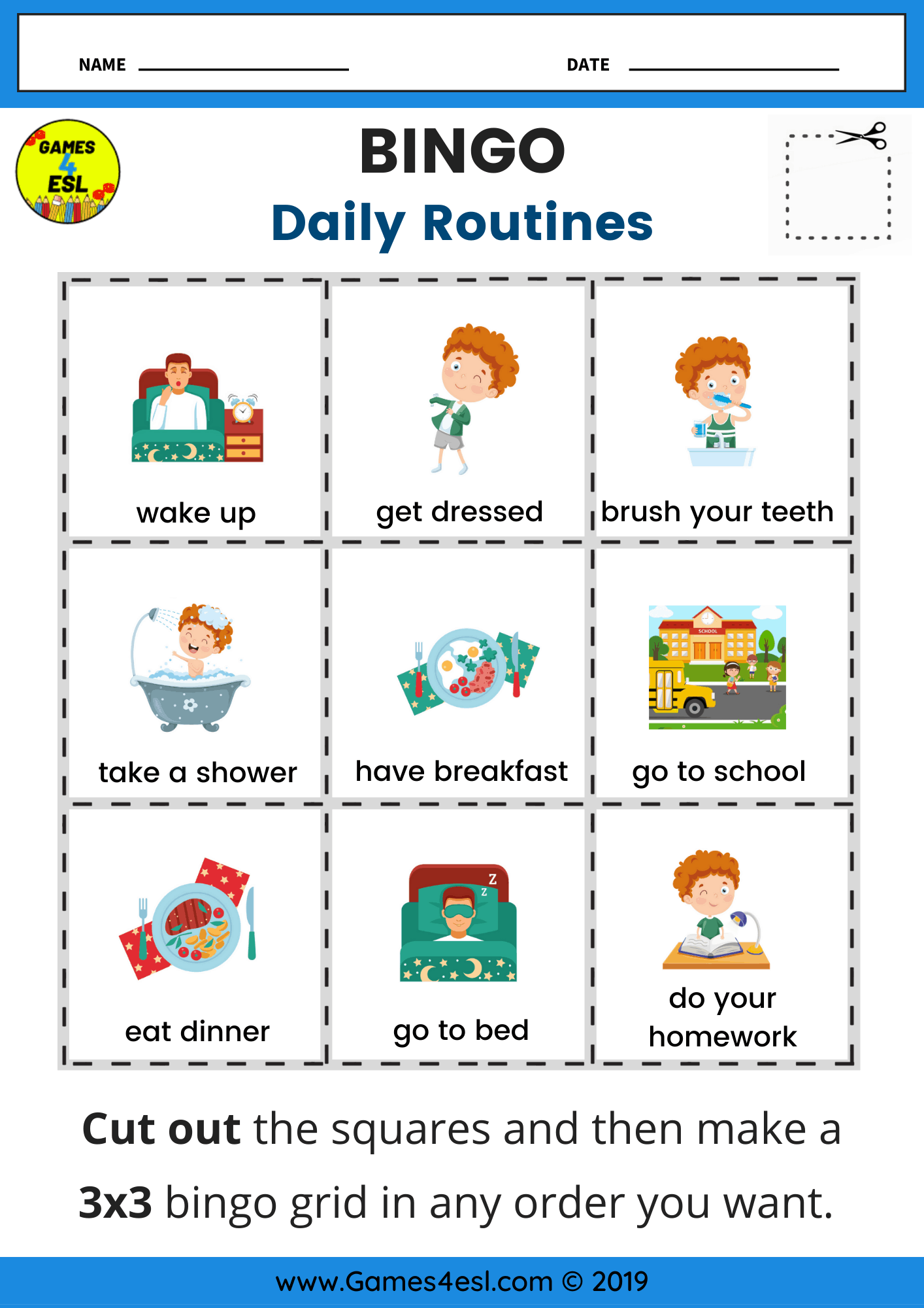 Reading Comprehension Worksheets Daily Routines