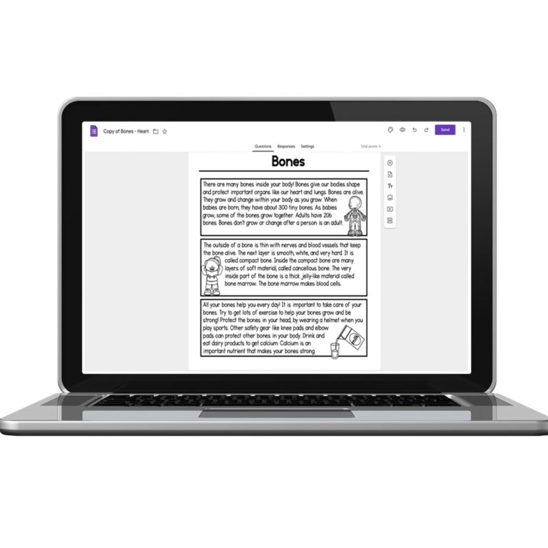 Digital 2nd Grade Reading Passages Nonfiction Text Evidence Bones At Lucky Little Learners