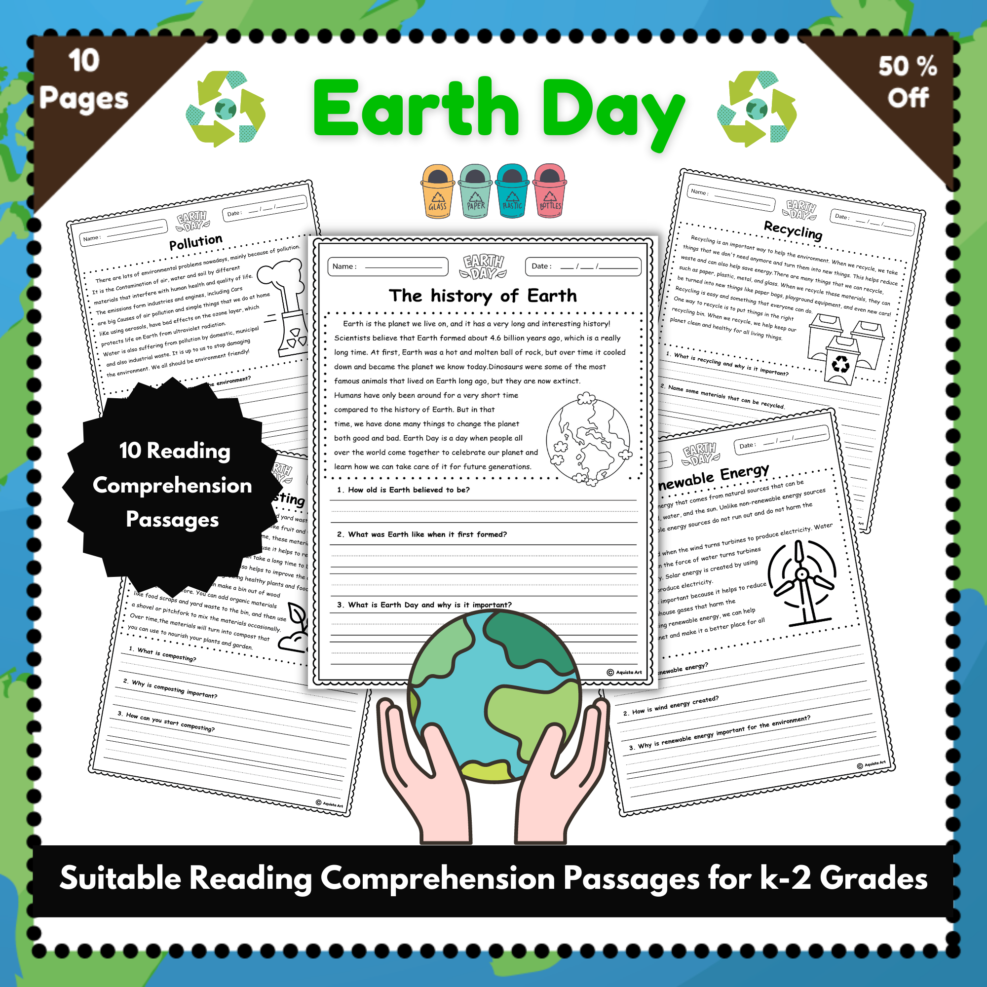 Reading Comprehension Worksheet First Grade Earth