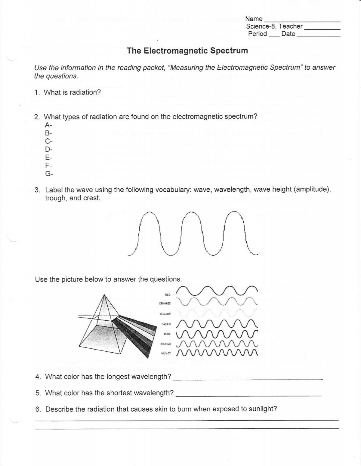 Reading Comprehension Worksheet Electromagnetism Answers
