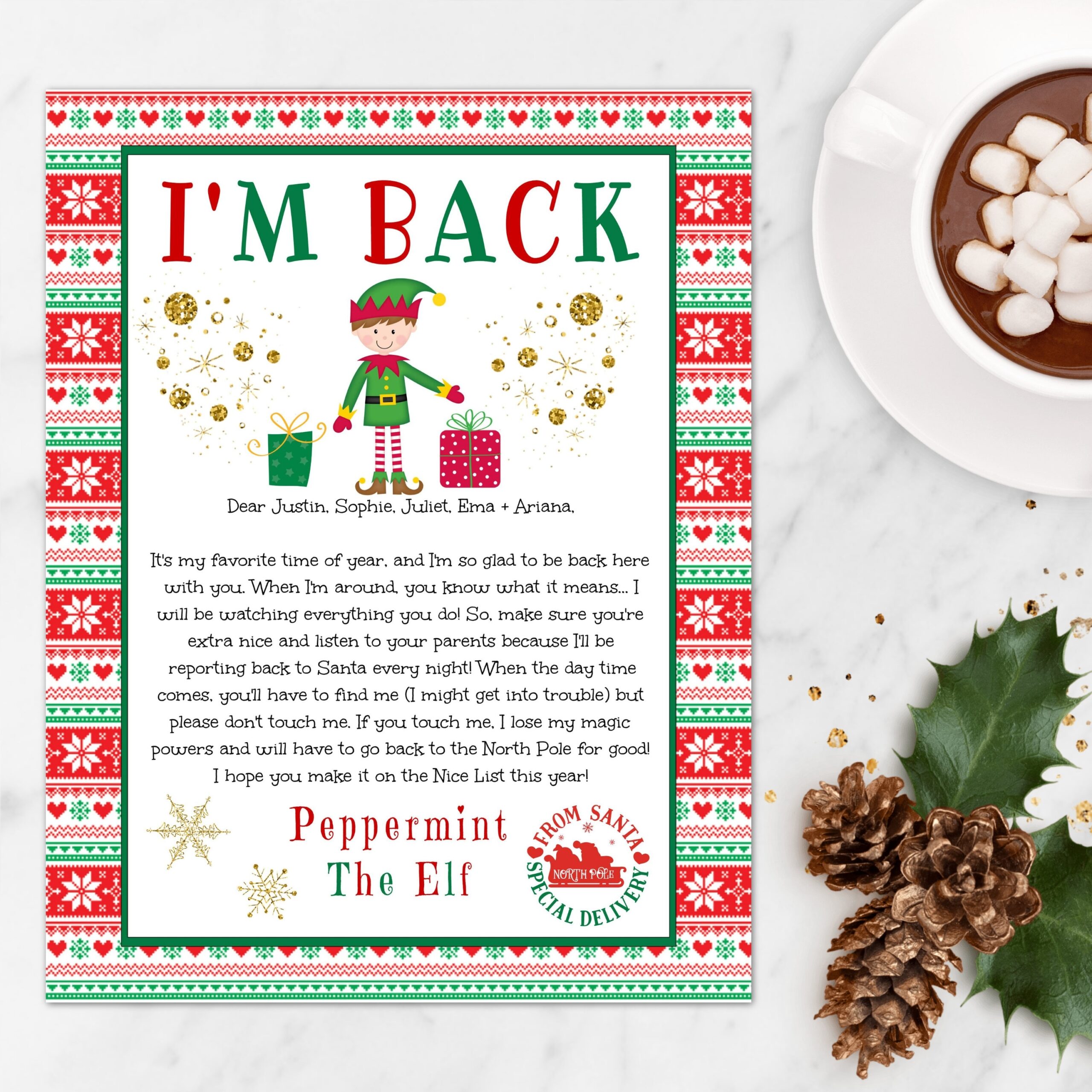 Elf Letter Template Free Printable