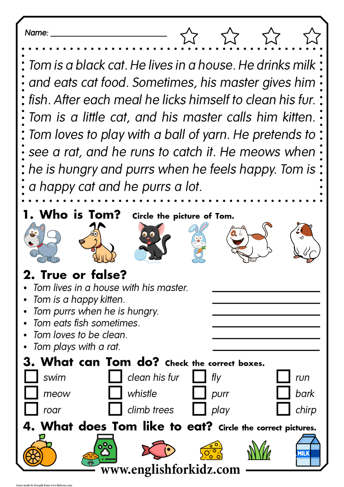 Reading Comprehension Worksheet With Pictures