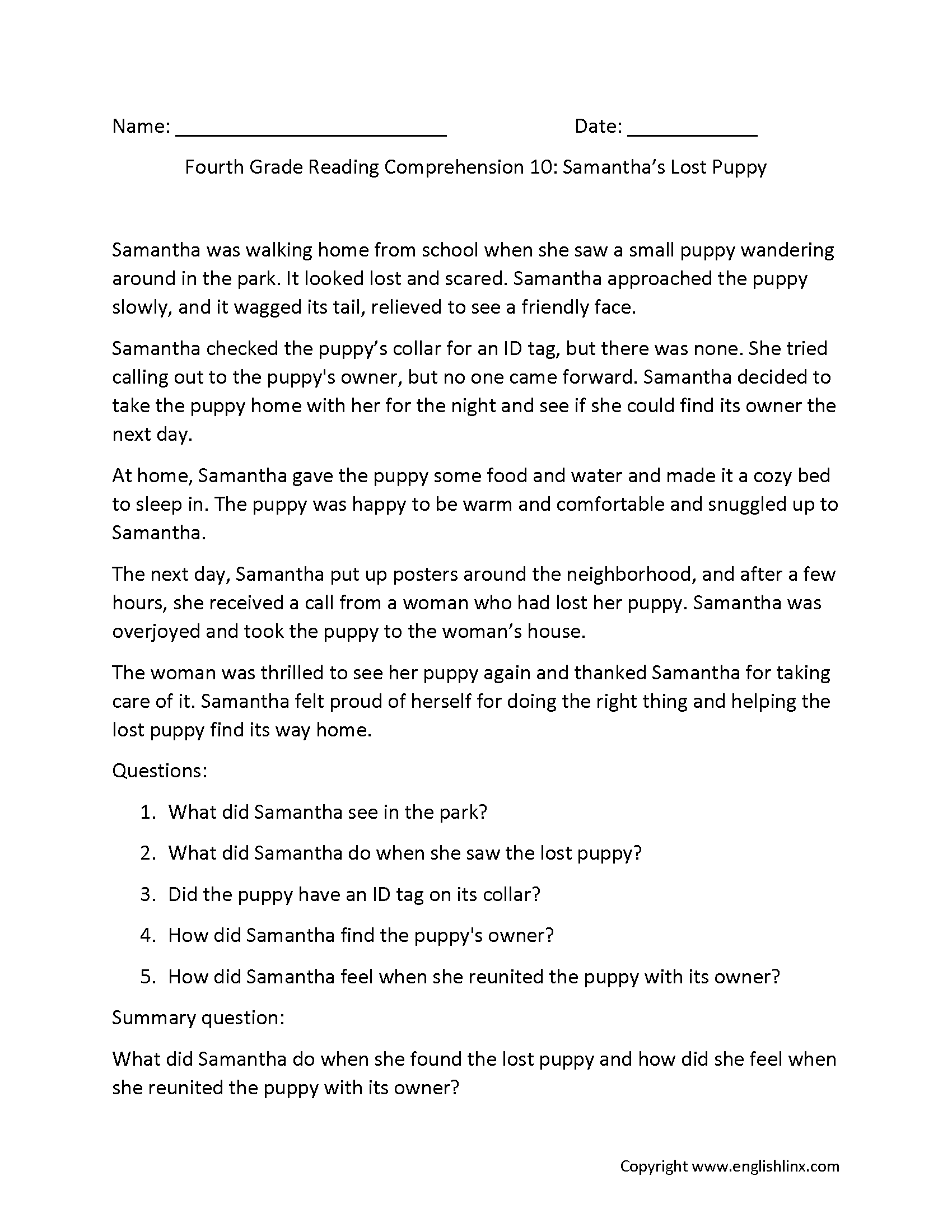 Reading Comprehension Worksheets Middle School Pdf