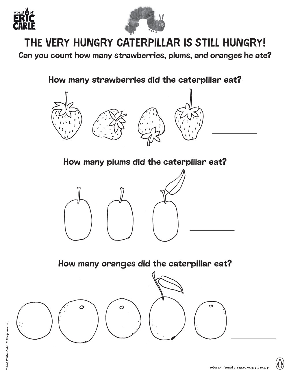 Free Printable Very Hungry Caterpillar