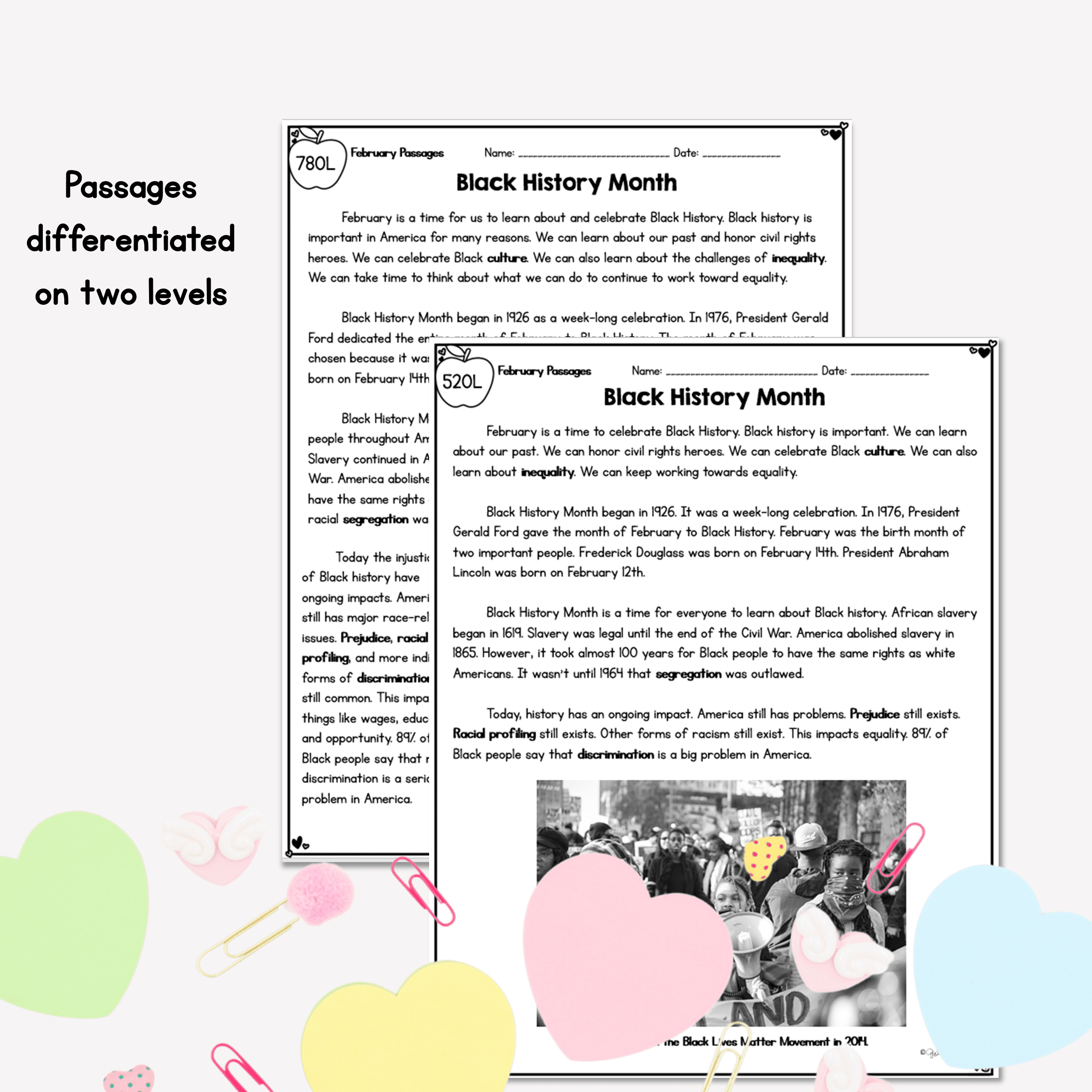 February Reading Comprehension Worksheets