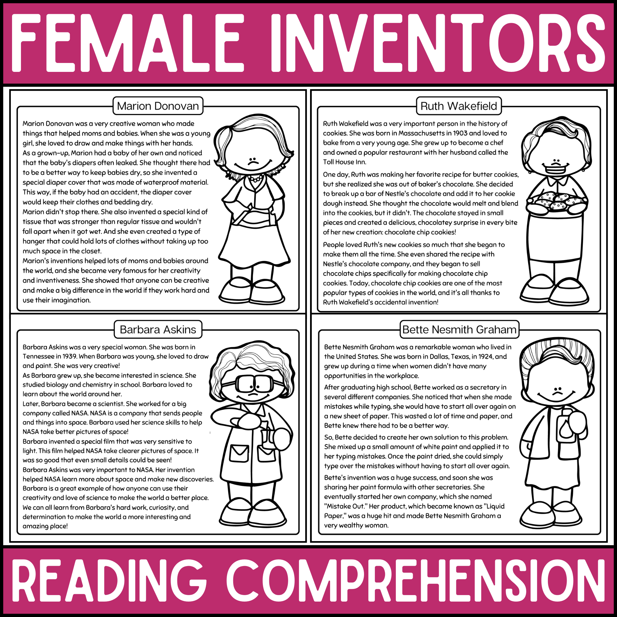 Female Inventors Reading Comprehension Passage BUNDLE Women s History Month Made By Teachers