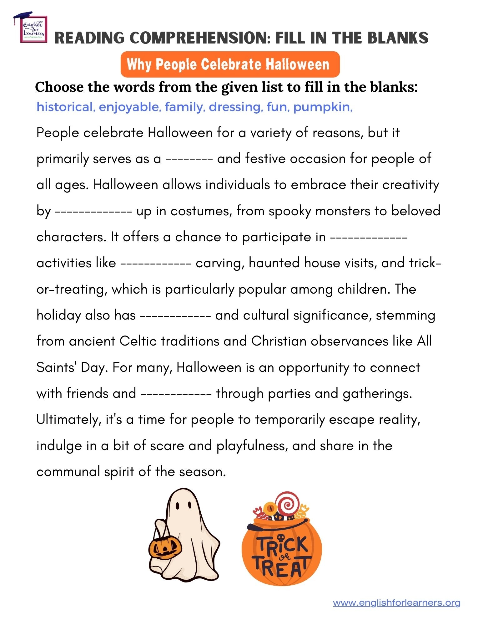 Reading Comprehension Worksheet Blank