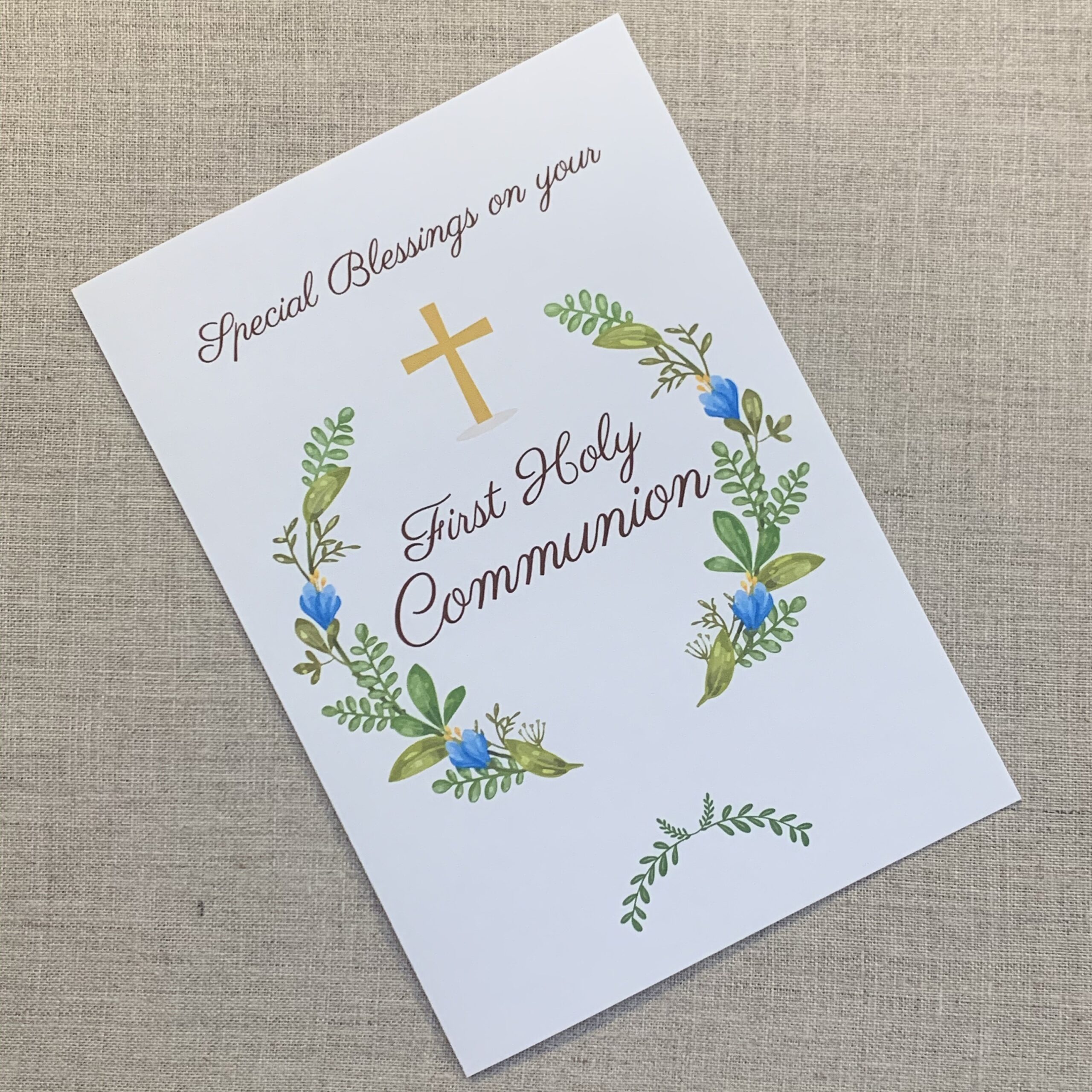 First Communion Gift Girl Printable First Communion Card 
