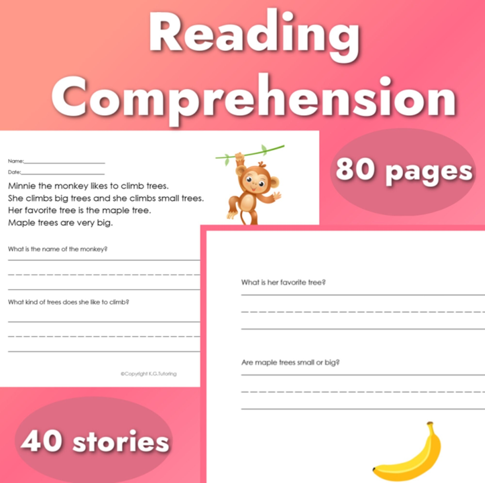 Reading Comprehension Tutoring Worksheets