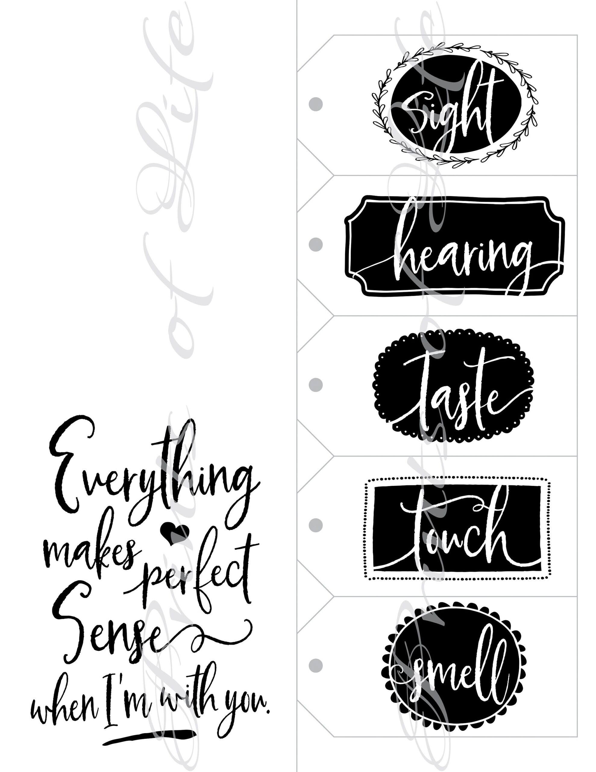 Five Senses Gift Tags U0026 Card 5 Senses Birthday Instant Download 
