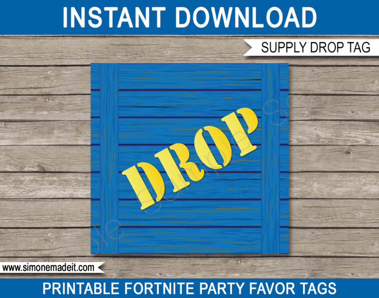 Fortnite Supply Drop Party Tags Template