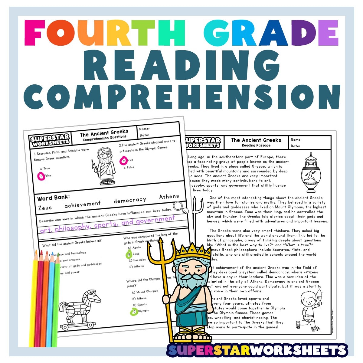 Reading Comprehension Worksheet Grade 4