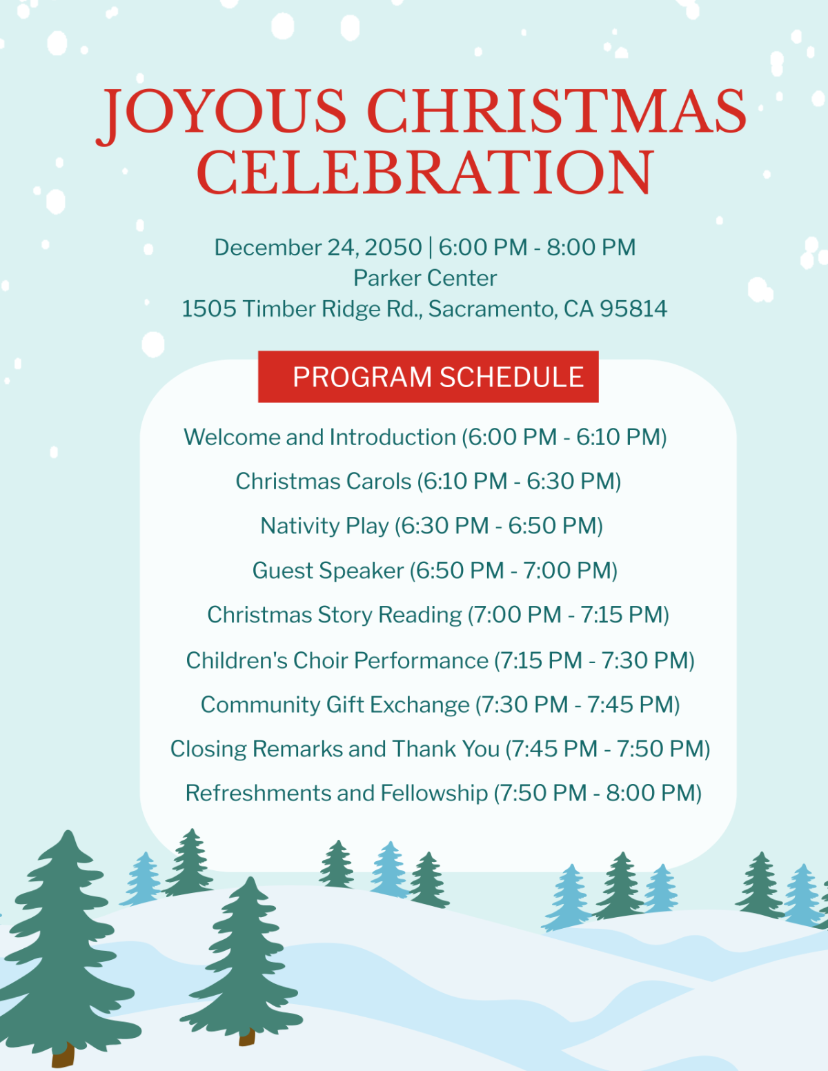 Free Christmas Play Program Template To Edit Online