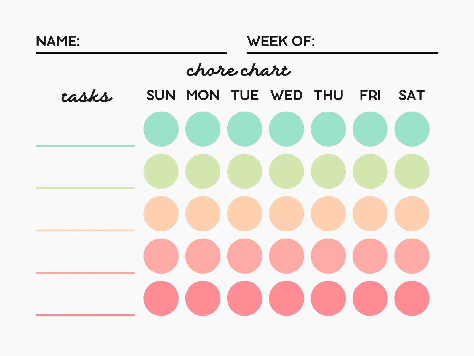 Free Customizable Chore Chart Templates To Print Canva