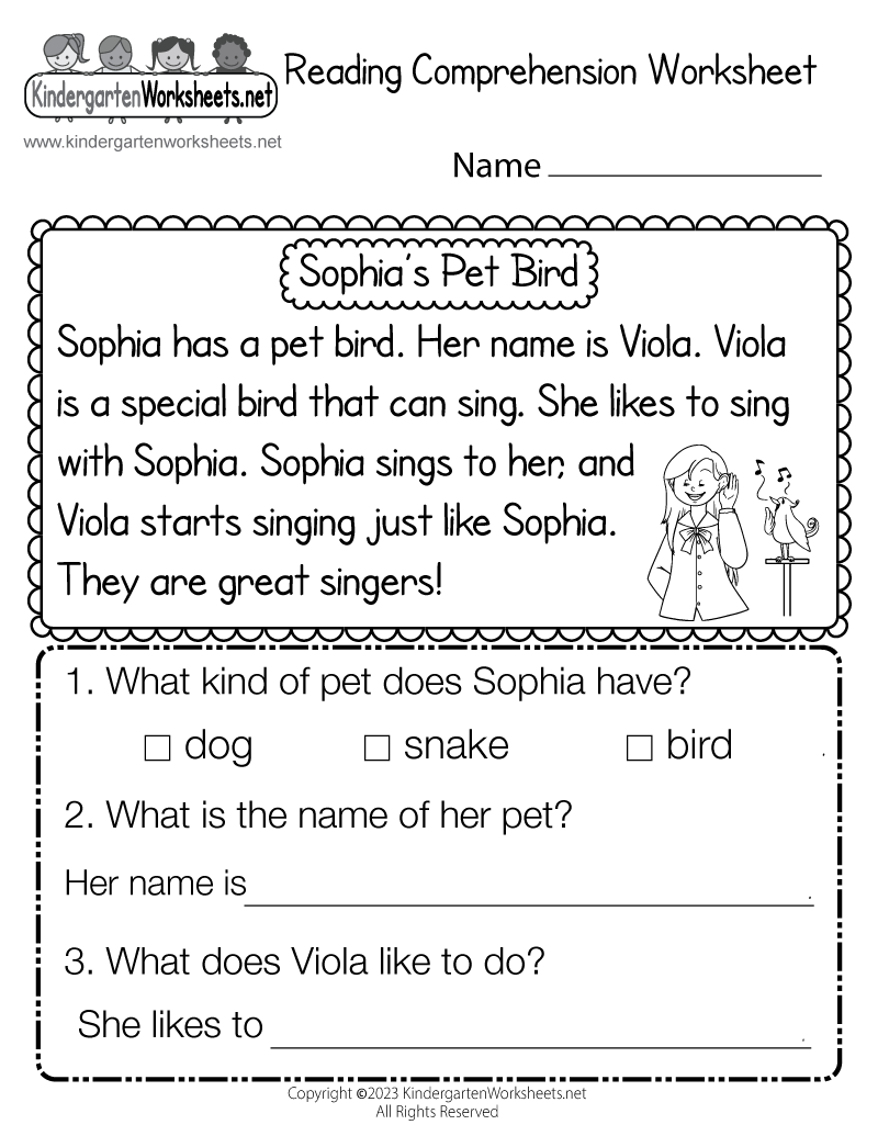 Free Easy Reading Comprehension Worksheet Download Free Easy 