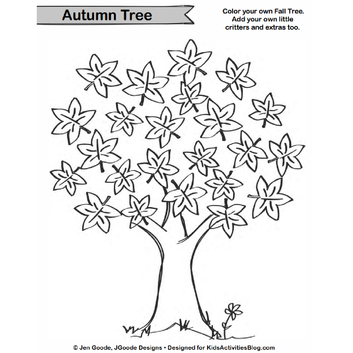 Free Printable Fall Tree Coloring Pages
