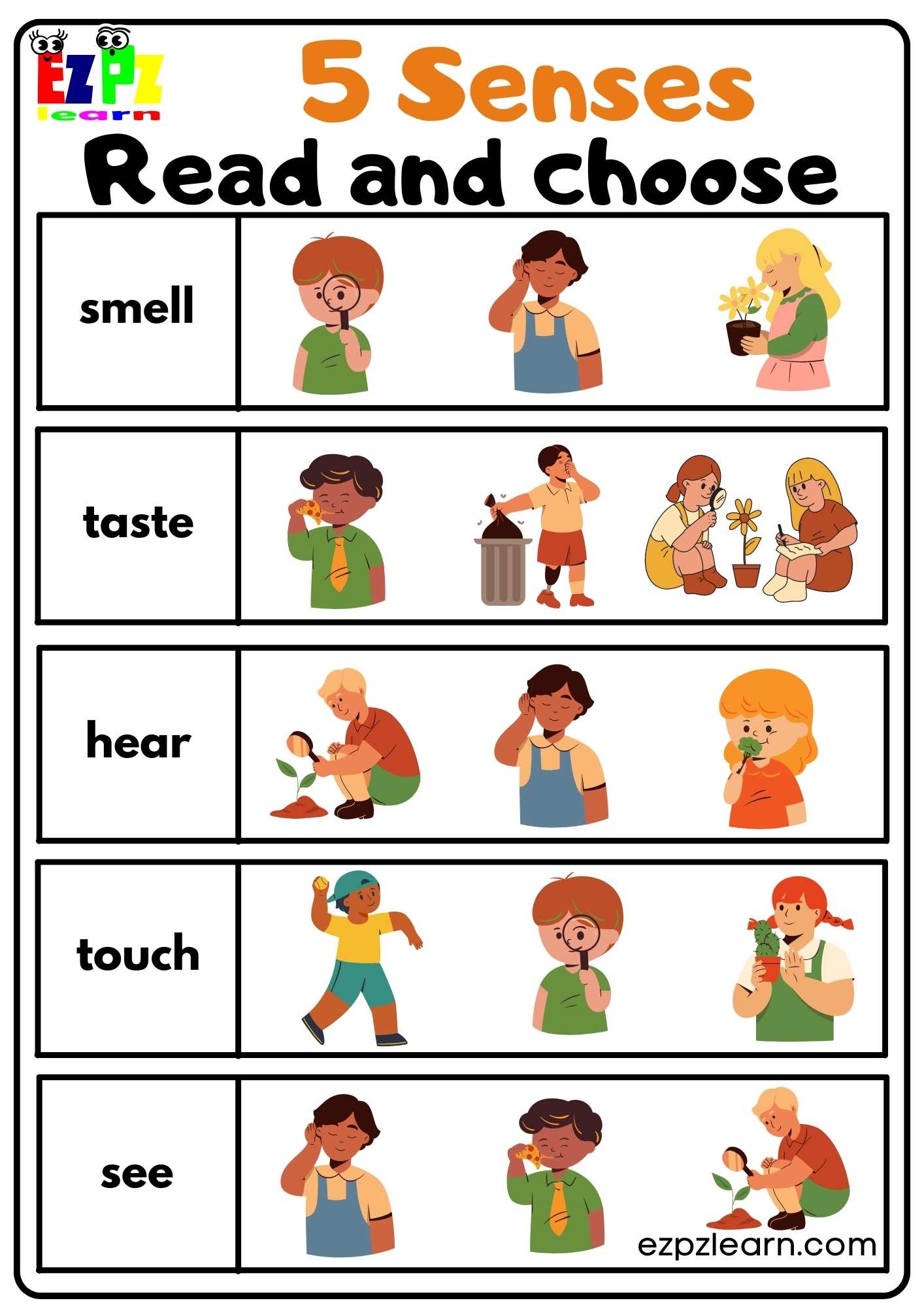 FREE Five Senses Activities For Preschool Printable Worksheets Worksheets Library