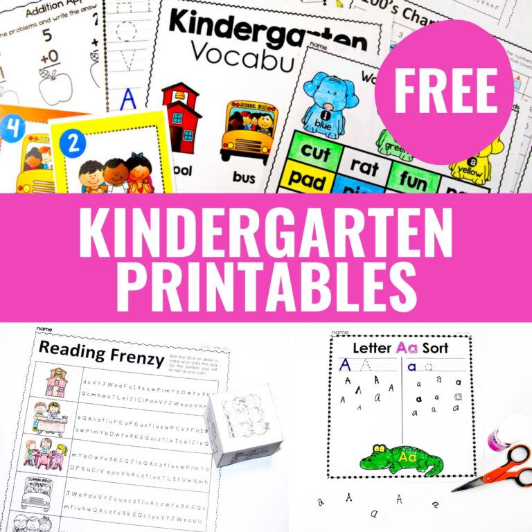 Free Kindergarten Activities And Worksheets Simply Kinder