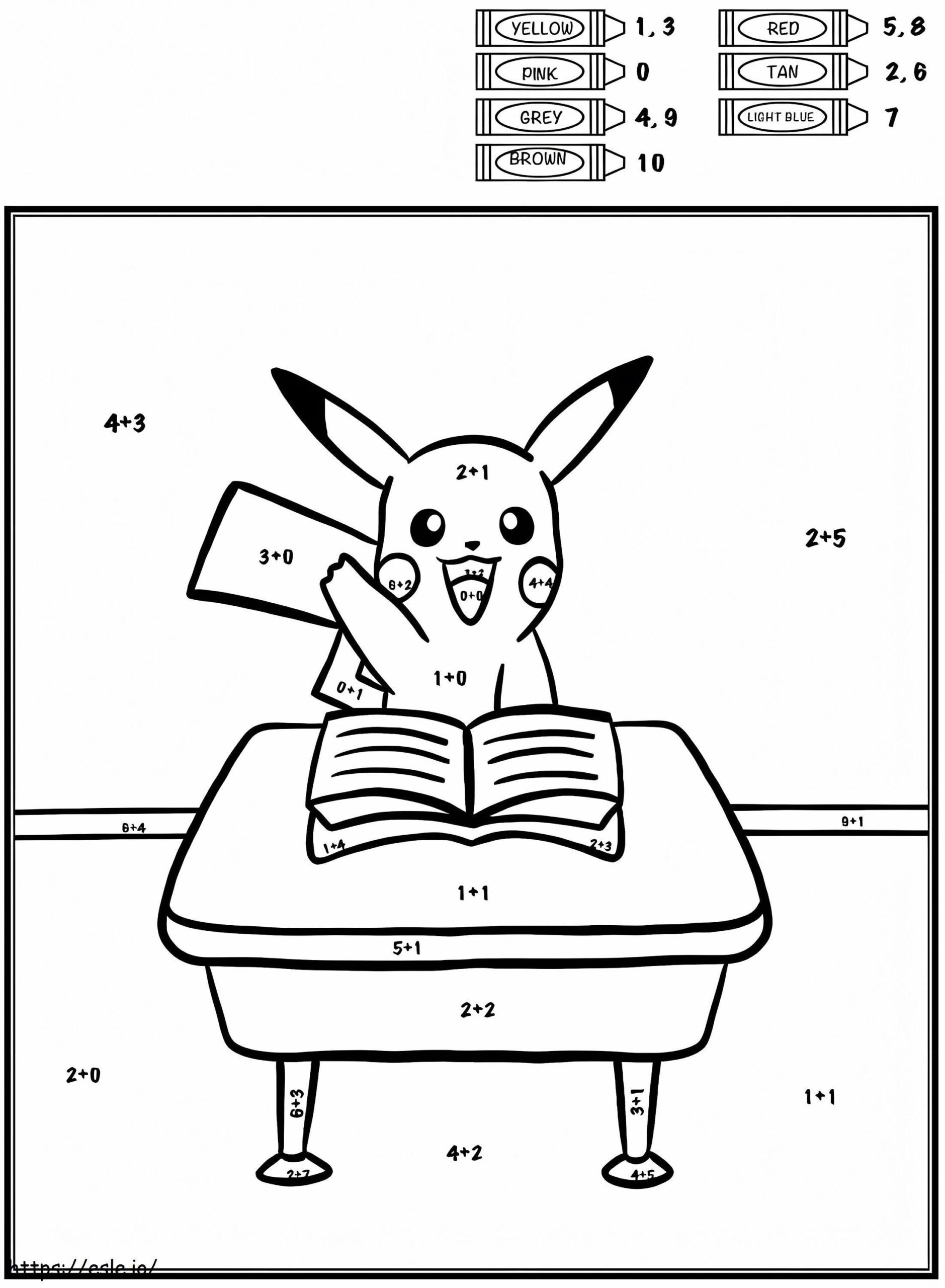 Free Pikachu Color By Number Coloring Page