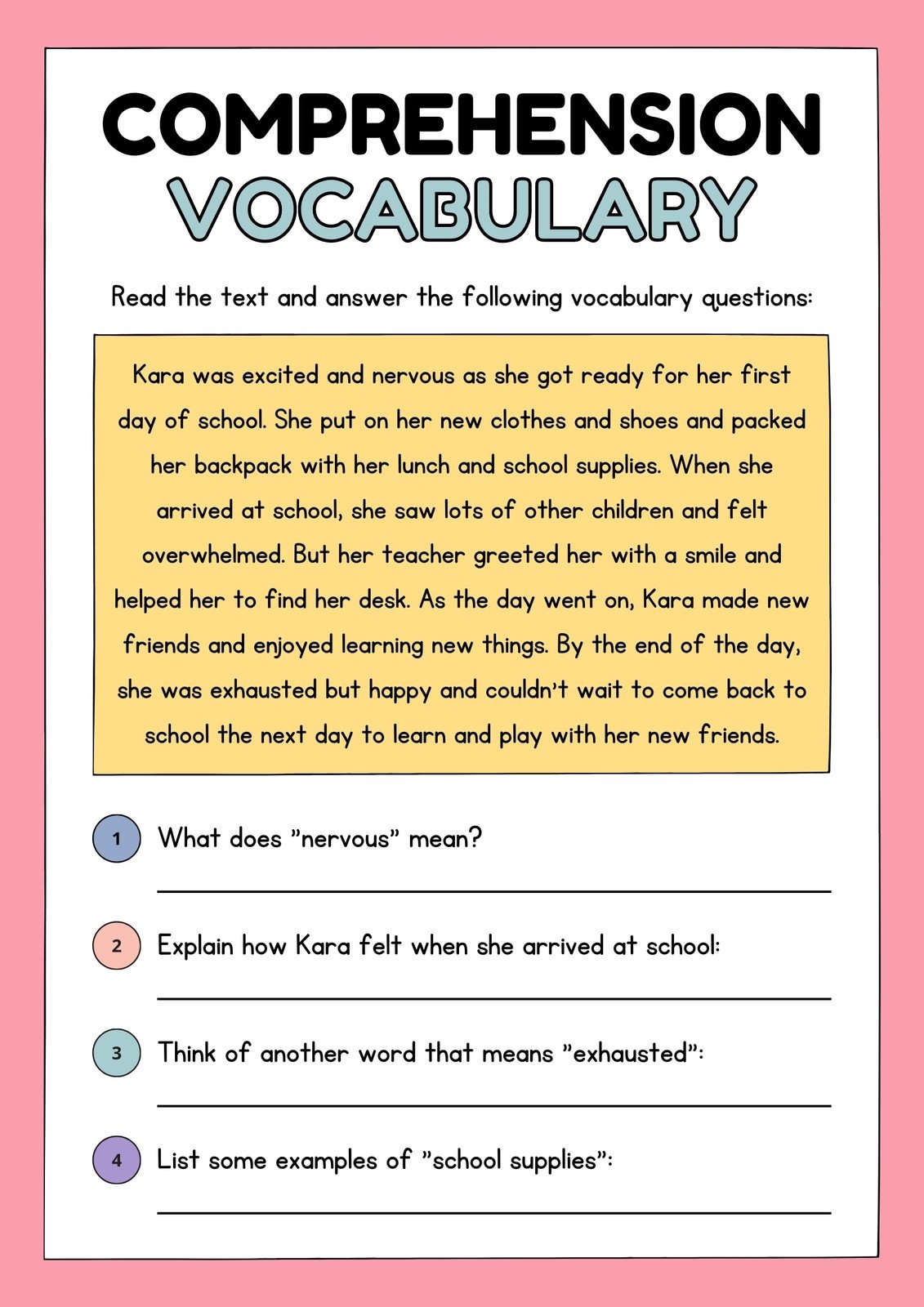 Reading Comprehension Worksheets Second Grade Free