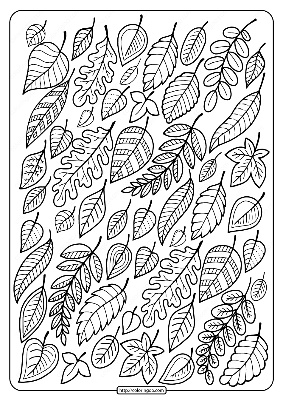 Free Printable Autumn Leaves Coloring Pages