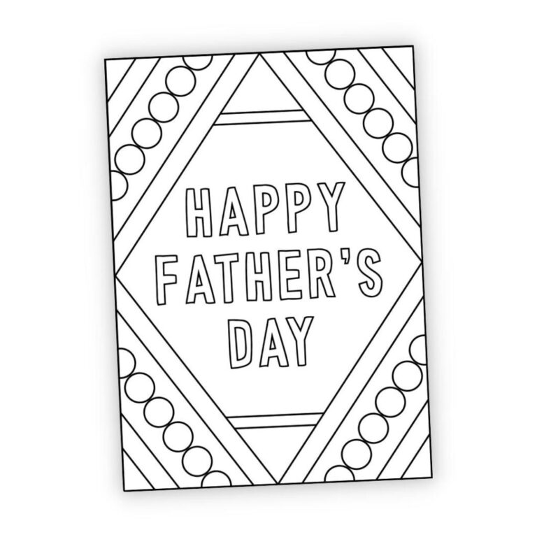 Free Printable Father s Day Card To Color The Craft at Home Family