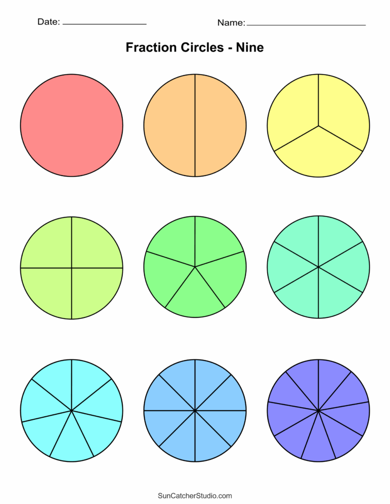 Free Printable Fraction Circles Templates And Worksheets Free Printables Monograms Design Tools Patterns U0026 DIY Projects