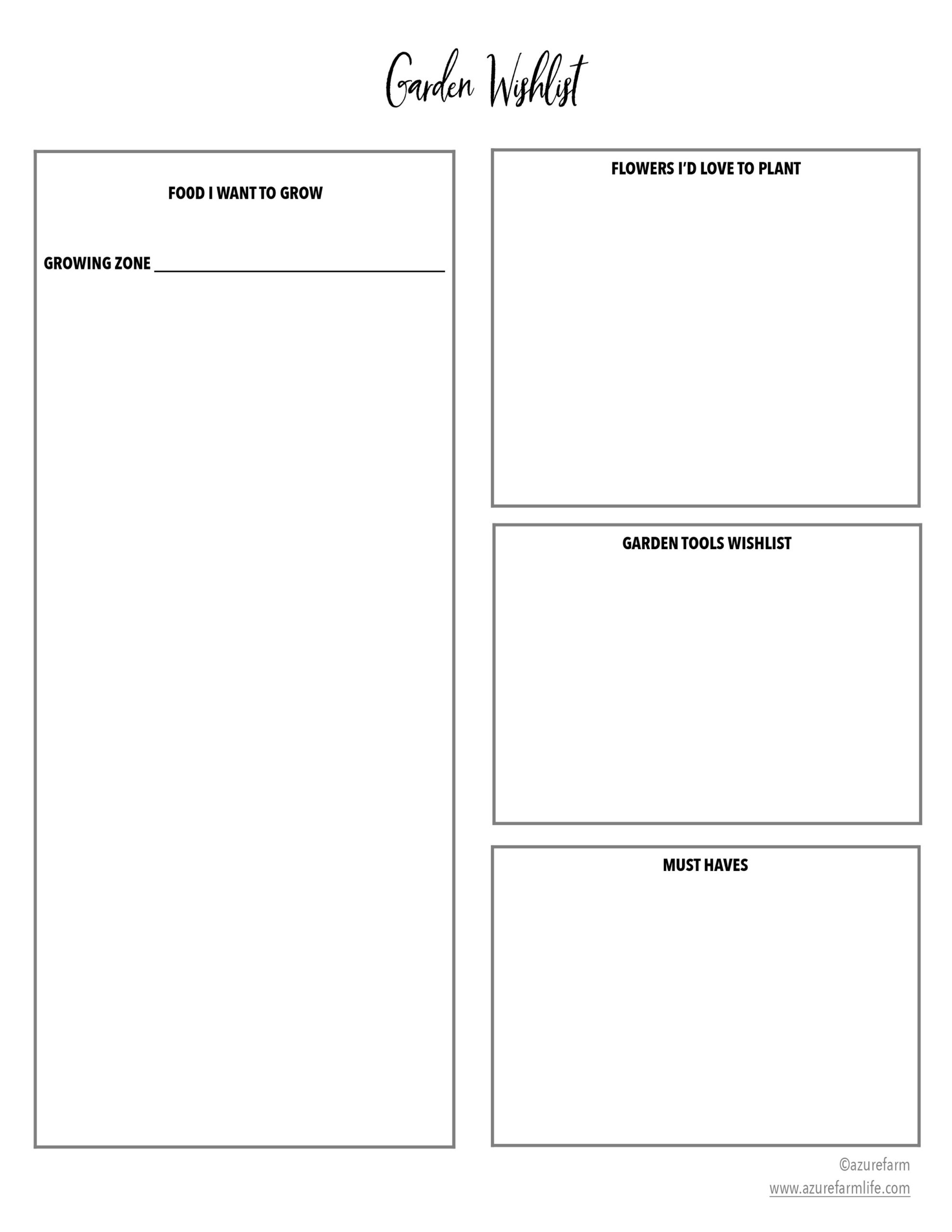 Free Printable Garden Planner