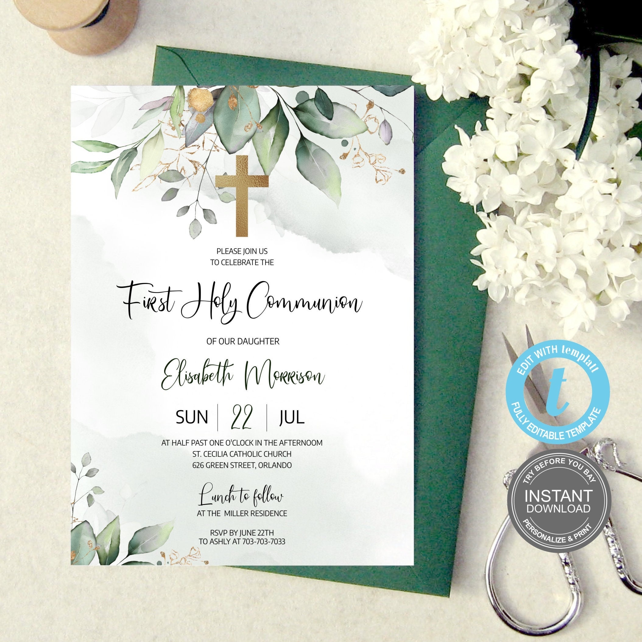 Free Printable Invitations First Communion Download Free 