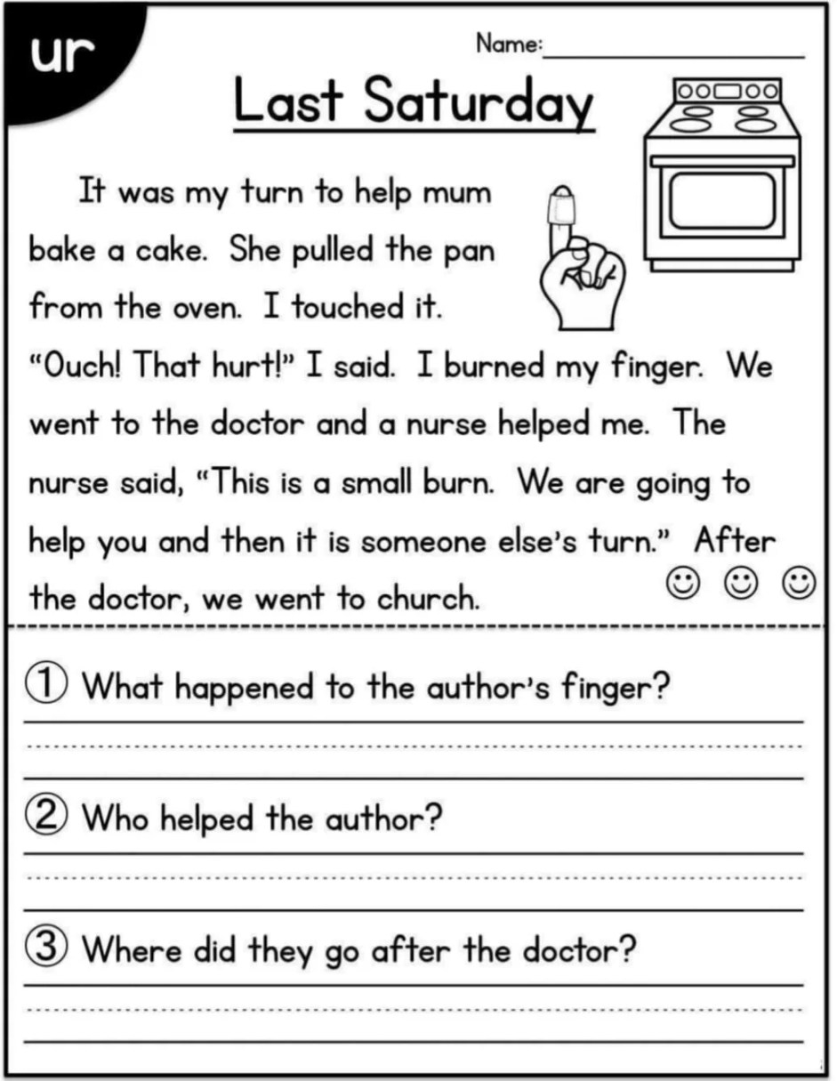 Free Printable Kindergarten Reading Worksheets Activity School 