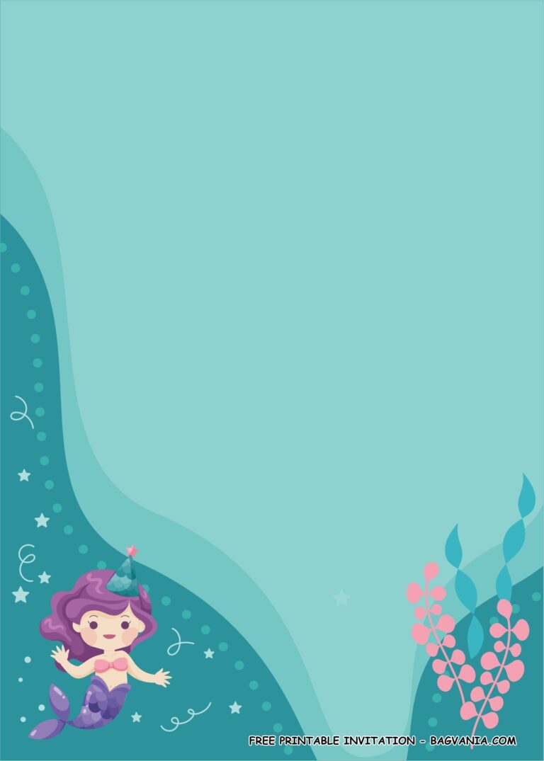 Free Printable Mermaid Birthday Party Kits Templates Worksheets Library