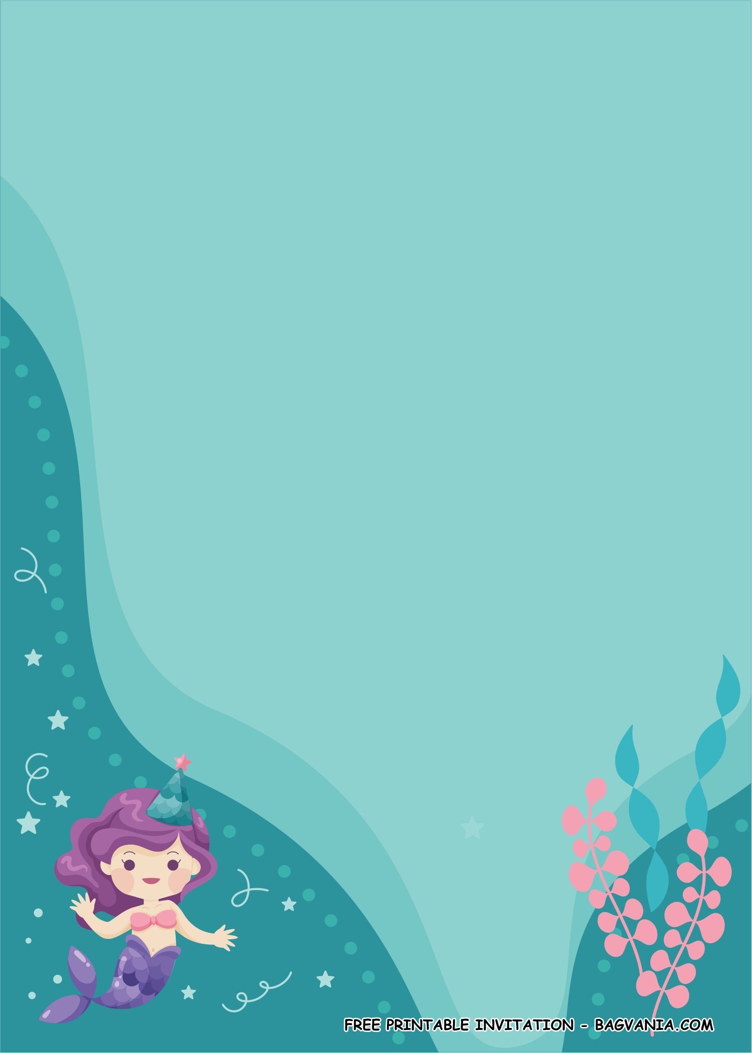 Free Printable Mermaid Birthday Party Kits Templates Worksheets Library