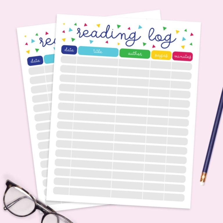 Free Printable Reading Log Pineapple Paper Co 