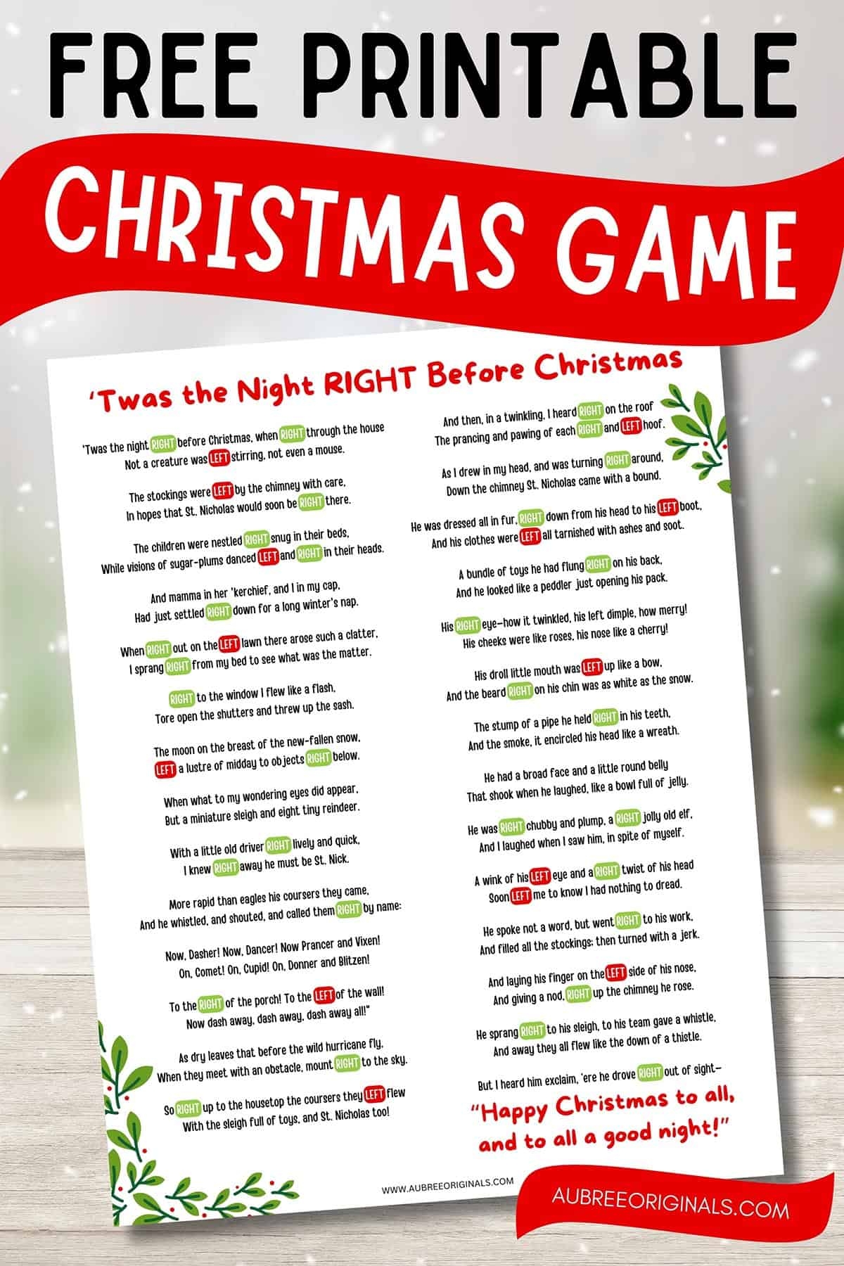 Free Printable Holiday Games