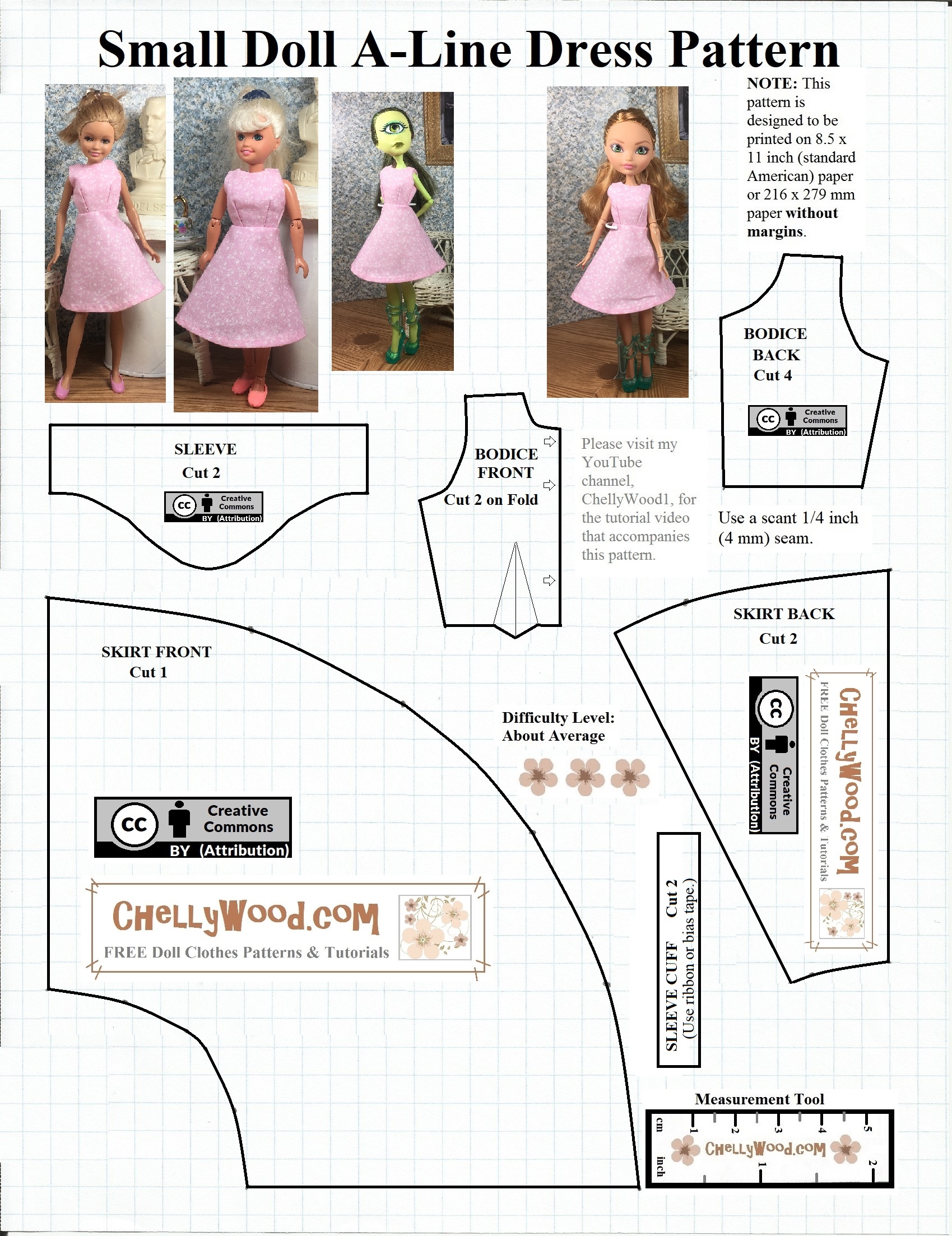 FREE Printable sewing Pattern For Small dolls Free Doll 