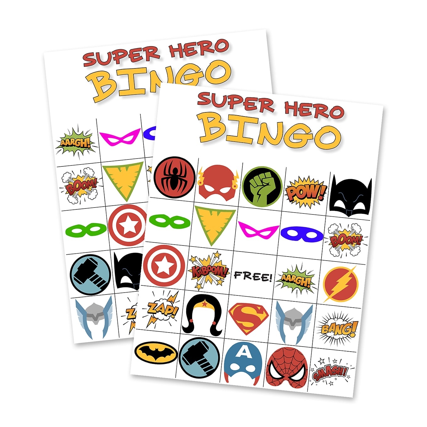 Free Printable Super Hero BINGO Party