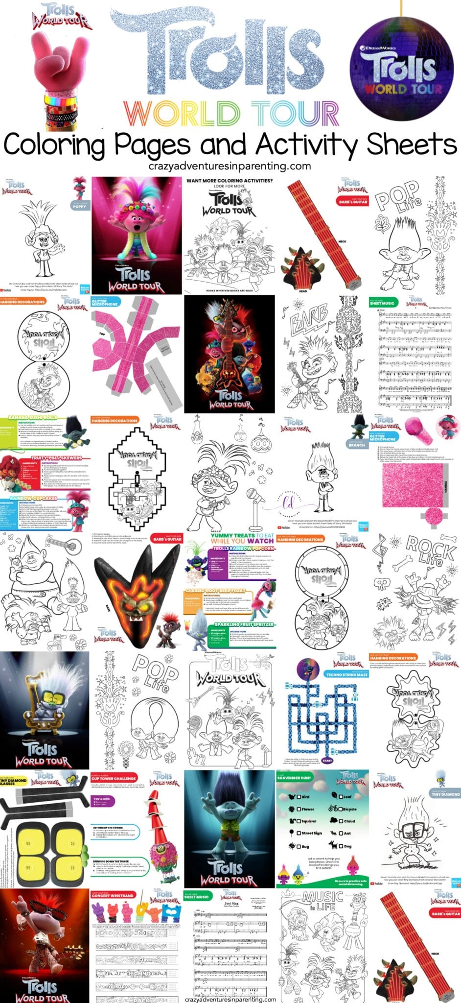 Free Printable TROLLS Coloring Pages Activity Sheets Zoom 