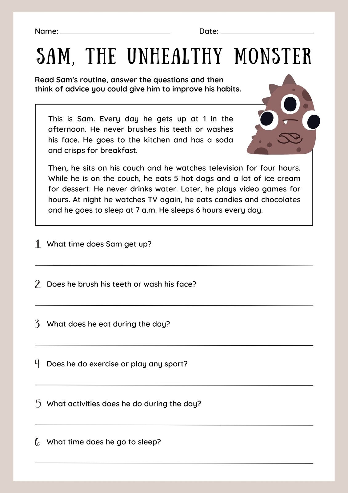 Reading Comprehension Worksheets Download