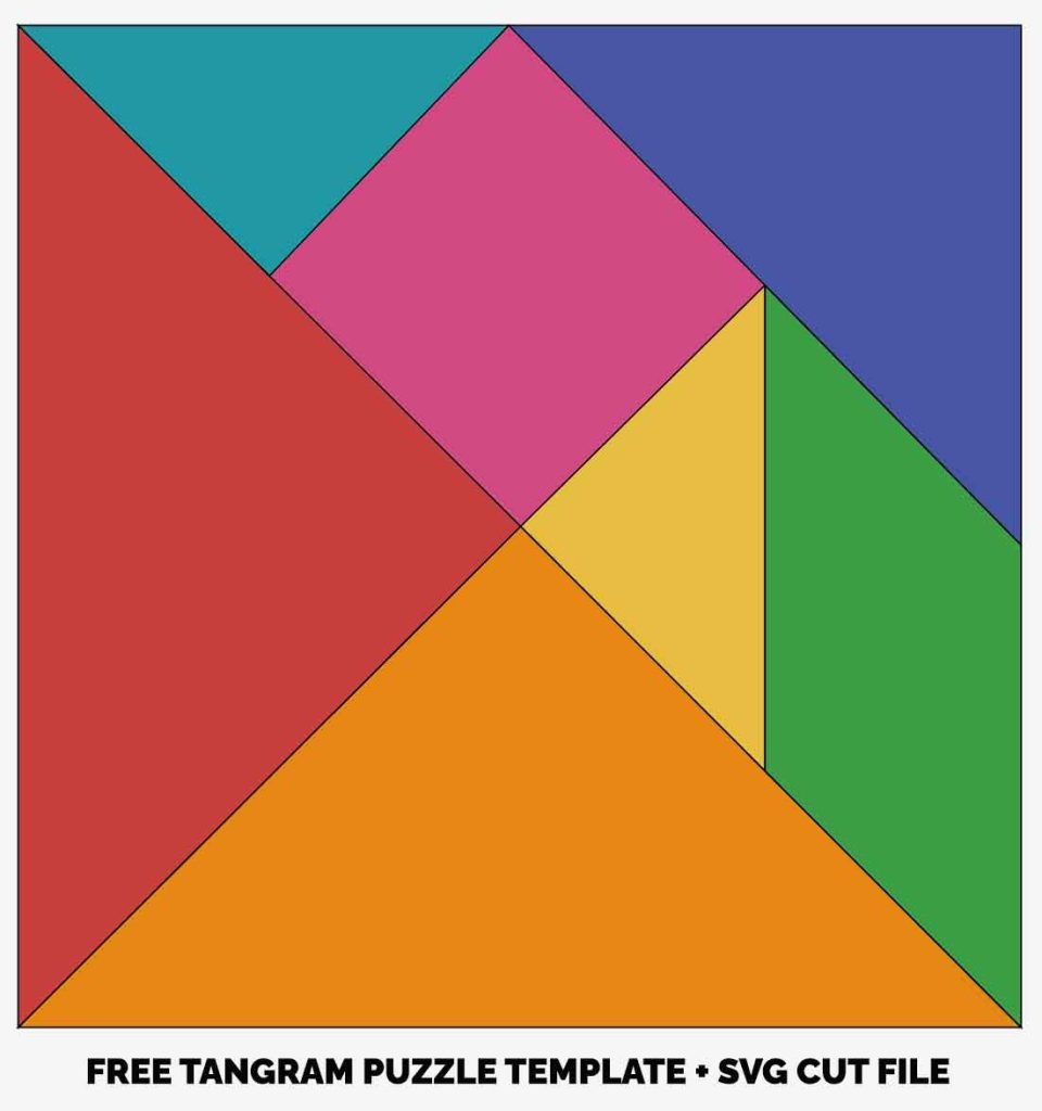 Free Tangram Puzzle SVG Cut File Builderology Worksheets Library