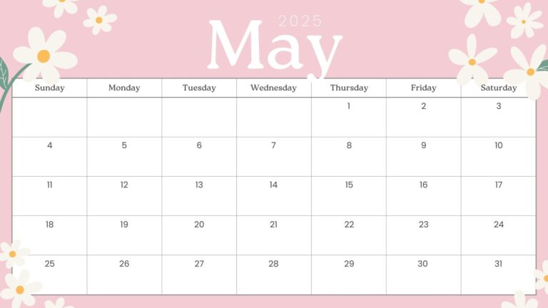 Free To Edit And Print May 2025 Calendar Templates Canva