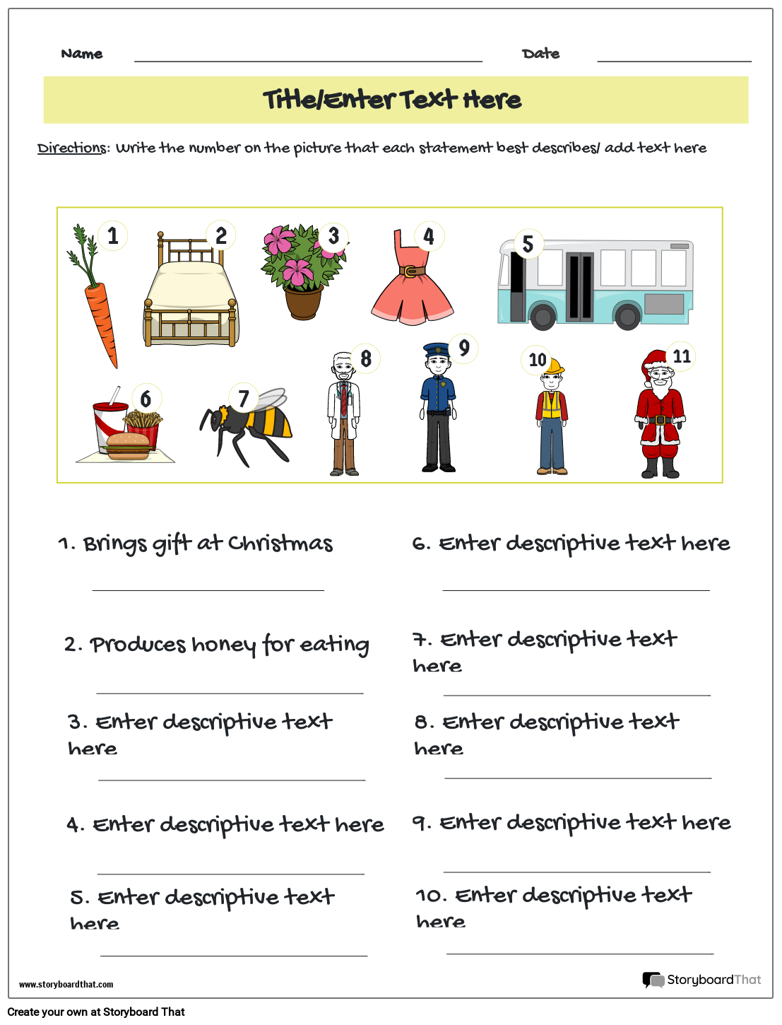 Free Vocabulary Worksheet Templates At StoryboardThat Worksheets Library