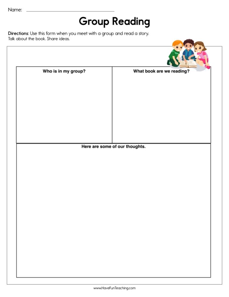 Group Reading Worksheet Have Fun Teaching
