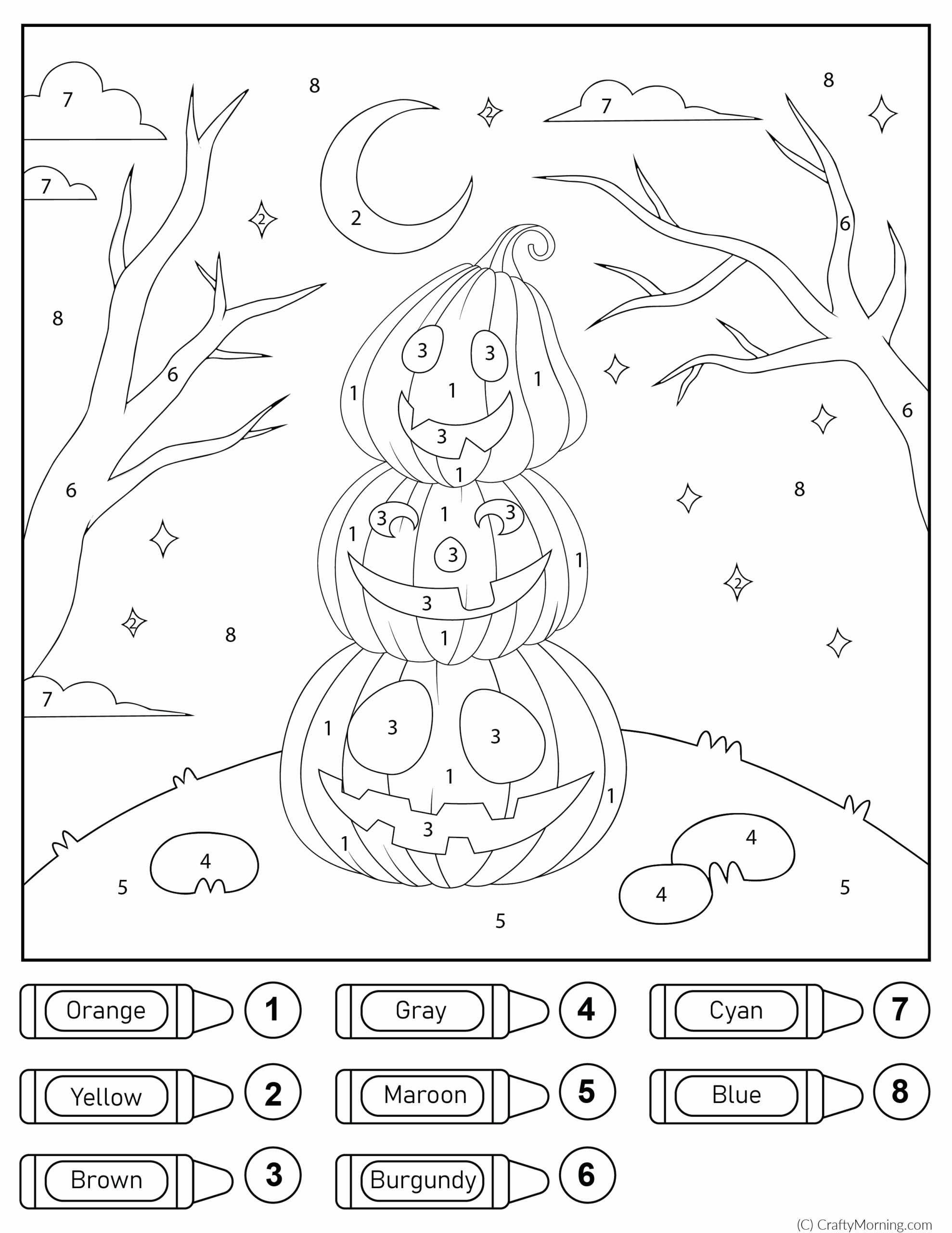 Free Color By Number Halloween Printables