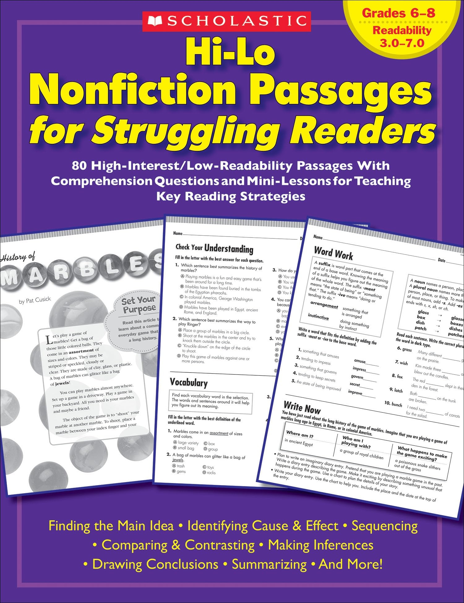 Hi lo Nonfiction Passages For Struggling Readers 80 High interest low readability Passages With Comprehension Questions And Mini lessons For Teaching Key Reading Strategies Book 